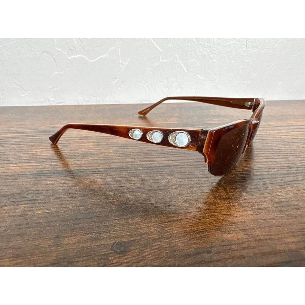 Judith Leiber JL1701 02 Brown Tortoise Crystal Embellished Sunglasses Italy - Picture 1 of 8